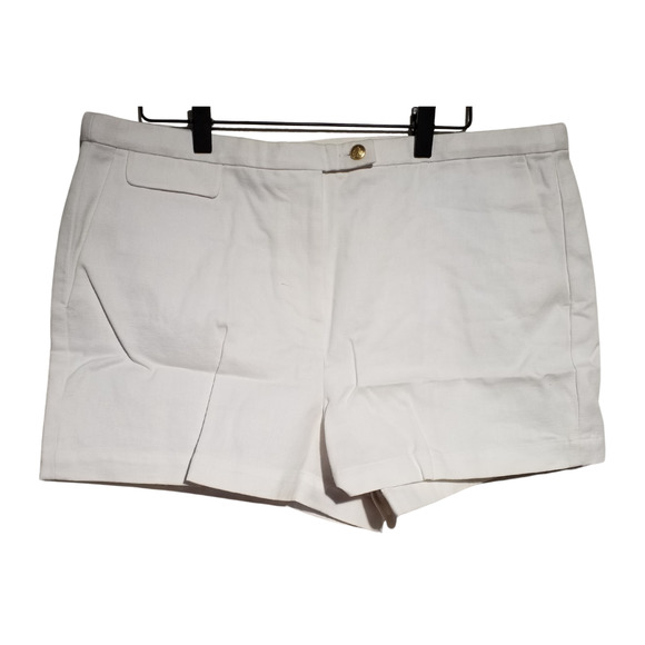 J Crew Womens 3" Suit Short in Textured Linen Blend White Slant Pockets Size 14 - Picture 1 of 6